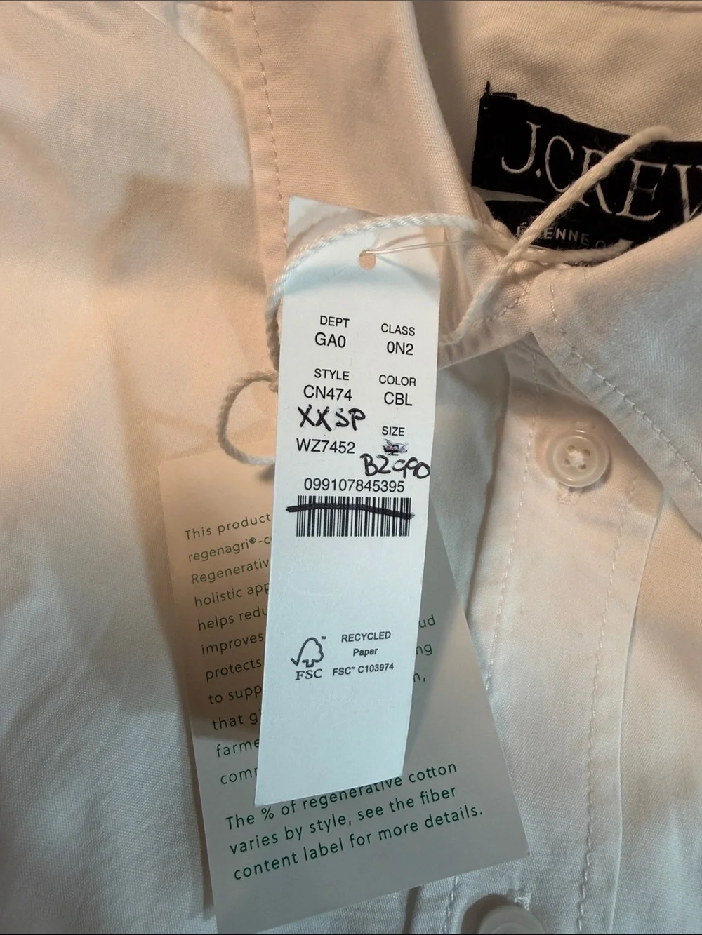 J.Crew Petite Étienne oversized shirt in lightweight Oxford in white